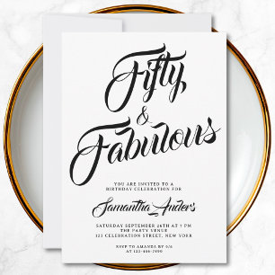 Invitation Scénario Cinquante ans et Merveilleux Fête d'anniv