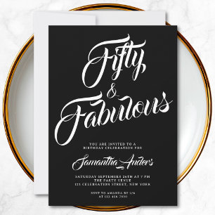 Invitation Scénario Cinquante et Fantastique Fête d'anniversa