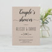 Invitation Scénario cursive calligraphie kraft wedding shower (Debout devant)