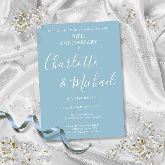 Invitation Scénario de 60e anniversaire de mariage de diamant