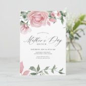Invitation Scénario de calligraphie de fleurs roses Mothers D (Debout devant)