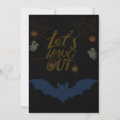 Invitation Scénario de fête d'Halloween araignée orange (Dos)