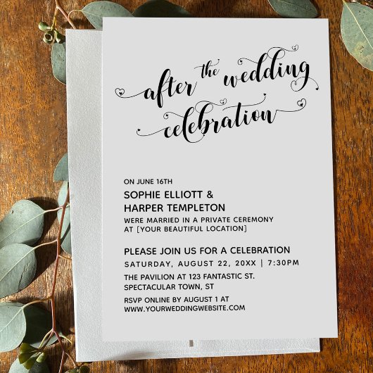 Invitation Scénario de la Célébration de Mariage avec des Cœu