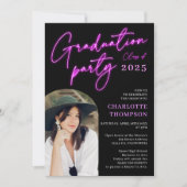 Invitation Scénario de Neon magenta fun graduation photo arch (Devant)