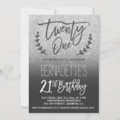 Invitation Scénario de parties scintillant en faux argent mod (Devant)
