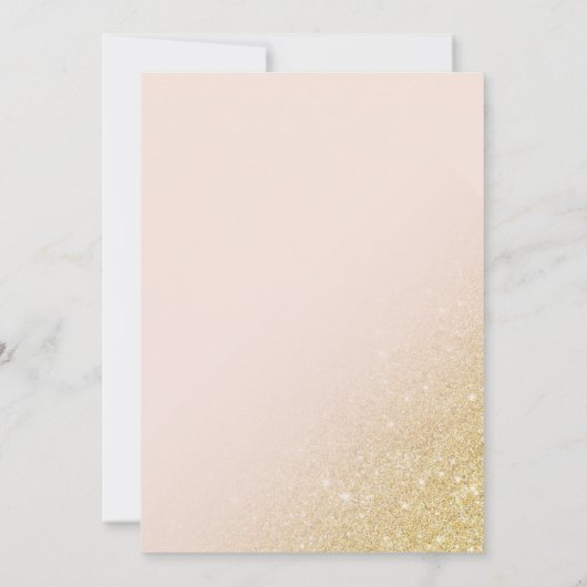 Invitation Scénario de parties scintillant en or glam rose pâ (Dos)