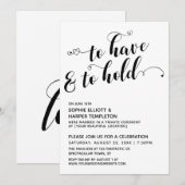 Invitation Scénario de Pour toujours et à jamais, Réception " (Devant / Derrière)