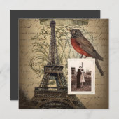 Invitation scénario de tour de eiffel anniversaire de mariage (Devant / Derrière)