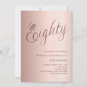 Invitation Scénario d'or rose luxe 80e anniversaire (Devant)