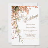 Invitation Scénario floral romantique Élégant Mariage chic (Devant)