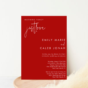 Invitation Scénario Just Love Red Mariage Intime Tribunal