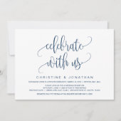 Invitation Scénario Moderne, Bleu Nuit, Fuite de Mariage (Devant)