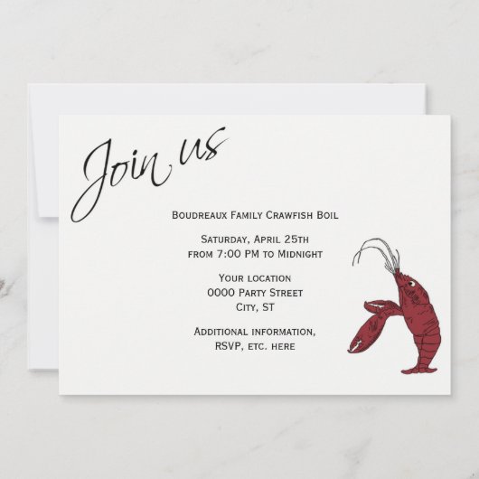 Invitation Scénario moderne de l'écrevisse (Dos)