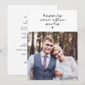 Invitation Scénario Moderne Fin Heureuse Photo de fête coeur (Devant / Derrière)