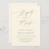 Invitation Scénario Or Romantique, Mariage Intime (Devant / Derrière)