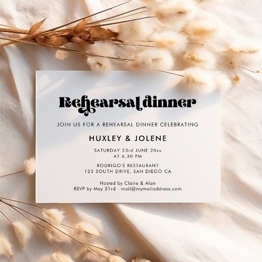 Invitation Scénario rétro vintage Dîner de répétition