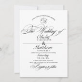 Invitation Scénario romantique classique Mariage de monogramm (Devant)