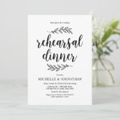 Invitation Scénario rustique, Dîner de répétition noir et Mar (Debout devant)