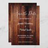 Invitation Scénario rustique en bois de grange pays Enregistr (Devant / Derrière)