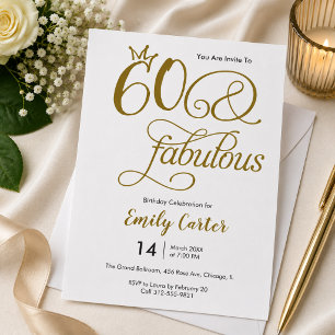 Invitation Scénario Soixante et Fabuleux 60e Anniversaire
