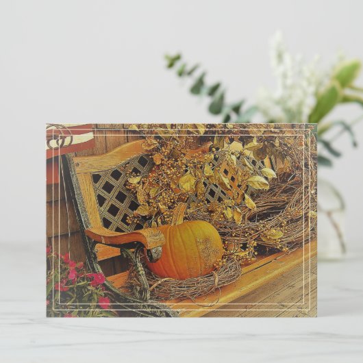 Invitation Scène d'automne / Citrouille & Bittersweet 5 x 7 C (Debout devant)