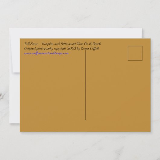 Invitation Scène d'automne / Citrouille & Bittersweet 5 x 7 C (Dos)