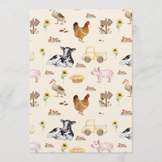 Invitation Scène de ferme à l'aquarelle - Motif sans couture