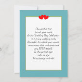 Invitation Scène de fête de réception de mariage après la cér (Dos)