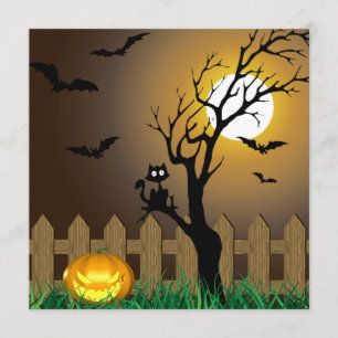 Invitation Scène de jardin d'Halloween effrayant