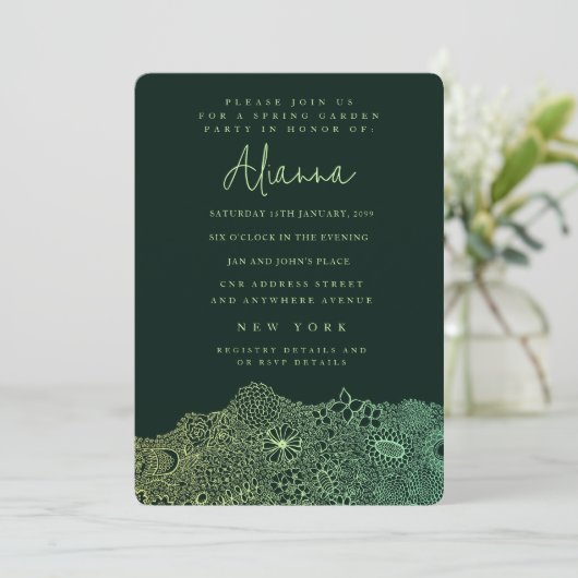 Invitation Scène de jardin unique Artiste fête d'anniversaire (Debout devant)