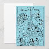 Invitation Scène de la Nativité orthodoxe minimale (Devant / Derrière)