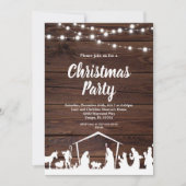 Invitation Scène de la Nativité Rustique Fête de Noël (Devant)