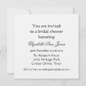 Invitation Scène de la Tour Eiffel en noir et blanc (Dos)