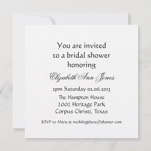 Invitation Scène de la Tour Eiffel en noir et blanc (Dos)