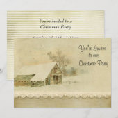 Invitation Scène de la vieille grange de Noël (Devant / Derrière)