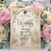 Invitation Scène de mariage de proposition de jardin régence