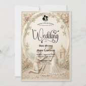 Invitation Scène de mariage de proposition de jardin régence (Devant)