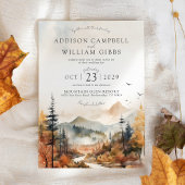 Invitation Scène de mariage simple avec un arbre en automne à