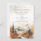 Invitation Scène de mariage simple avec un arbre en automne à (Devant)