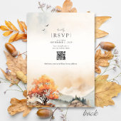 Invitation Scène de montagne d'arbre d'automne à l'aquarelle 