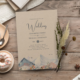 Invitation Scène de montagne LeahG Hiver Mariage Kraft