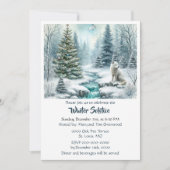 Invitation Scène de neige avec renard dîner du solstice d'hiv (Devant)