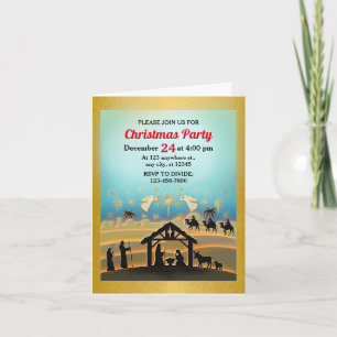 Invitation Scène de Noël avec l'Enfant Jésus dans la crèche