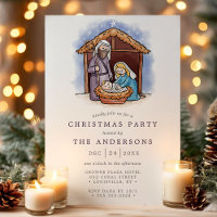 Scène de Noël de la crèche à l'aquarelle pour fête