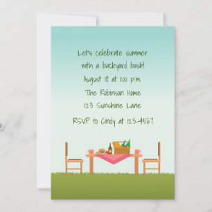 Invitation Scène de pique-nique en plein air