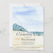Invitation Scène de plage à l'aquarelle Célébration de la vie (Devant)