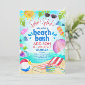Invitation Scène de plage estivale Filles Beach Bash Annivers (Debout devant)