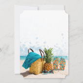 Invitation Scène de plage, Fête de retraite à l'ananas (Dos)