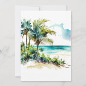 Invitation Scène de plage tropicale 50ème anniversaire (Dos)