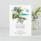 Invitation Scène de plage tropicale fête de 40e anniversaire (Debout devant)